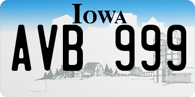 IA license plate AVB999
