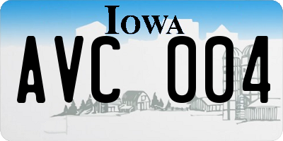 IA license plate AVC004