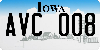 IA license plate AVC008