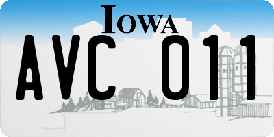 IA license plate AVC011