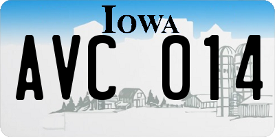 IA license plate AVC014