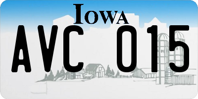 IA license plate AVC015