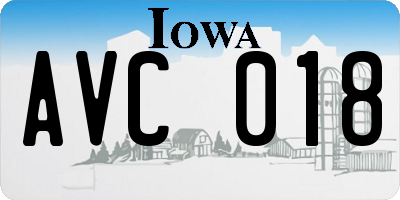 IA license plate AVC018