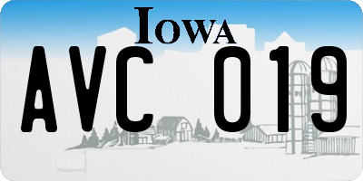 IA license plate AVC019