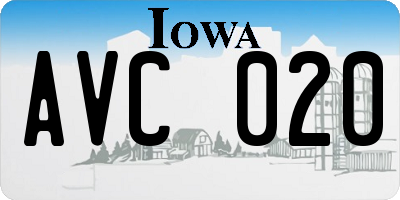 IA license plate AVC020