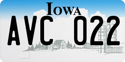 IA license plate AVC022