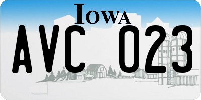 IA license plate AVC023