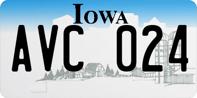 IA license plate AVC024