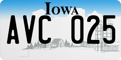 IA license plate AVC025