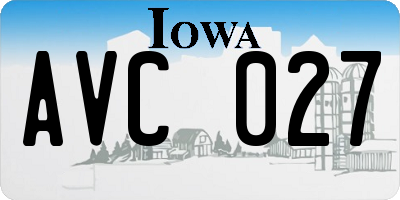 IA license plate AVC027