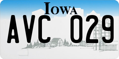 IA license plate AVC029
