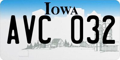 IA license plate AVC032
