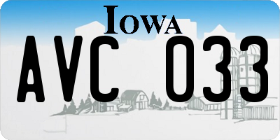 IA license plate AVC033