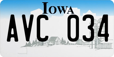 IA license plate AVC034