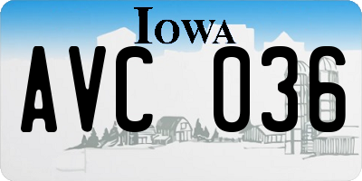 IA license plate AVC036