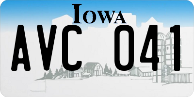 IA license plate AVC041