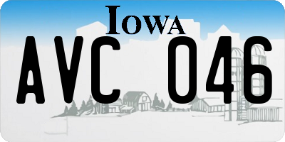 IA license plate AVC046