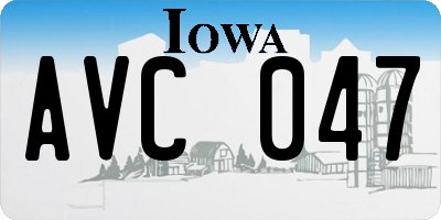 IA license plate AVC047