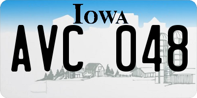 IA license plate AVC048
