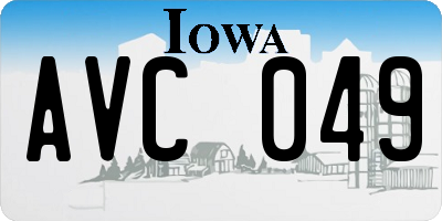 IA license plate AVC049