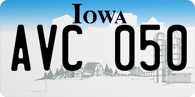 IA license plate AVC050