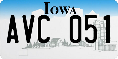 IA license plate AVC051