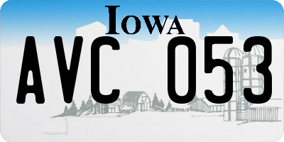 IA license plate AVC053