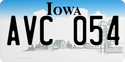 IA license plate AVC054