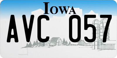 IA license plate AVC057