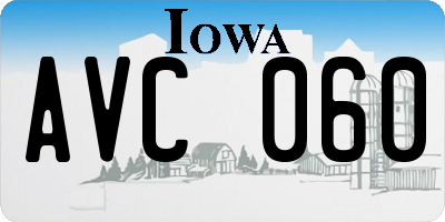 IA license plate AVC060