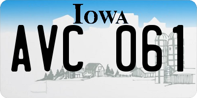 IA license plate AVC061