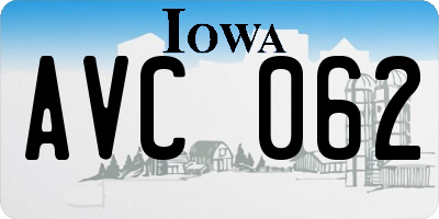 IA license plate AVC062