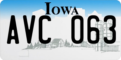 IA license plate AVC063