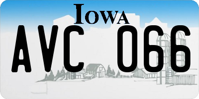 IA license plate AVC066