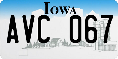 IA license plate AVC067