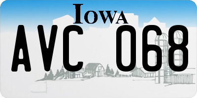 IA license plate AVC068