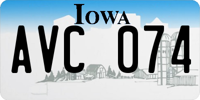 IA license plate AVC074