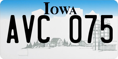 IA license plate AVC075