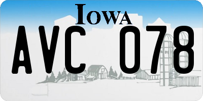 IA license plate AVC078
