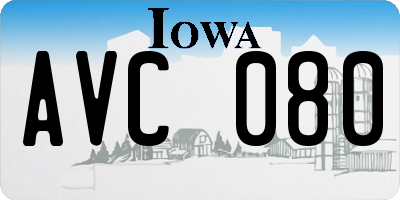 IA license plate AVC080