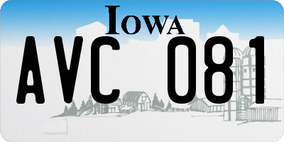 IA license plate AVC081