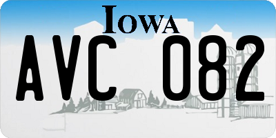 IA license plate AVC082
