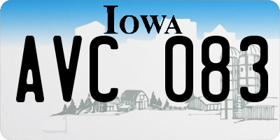 IA license plate AVC083