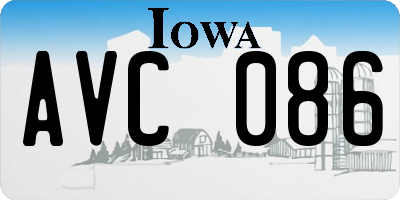 IA license plate AVC086