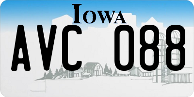 IA license plate AVC088
