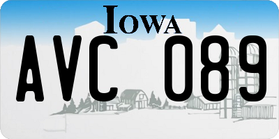 IA license plate AVC089