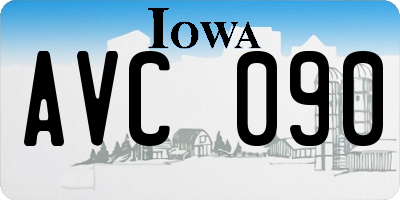 IA license plate AVC090