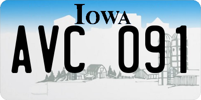 IA license plate AVC091