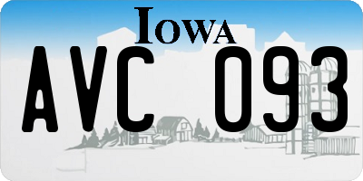 IA license plate AVC093