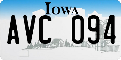 IA license plate AVC094